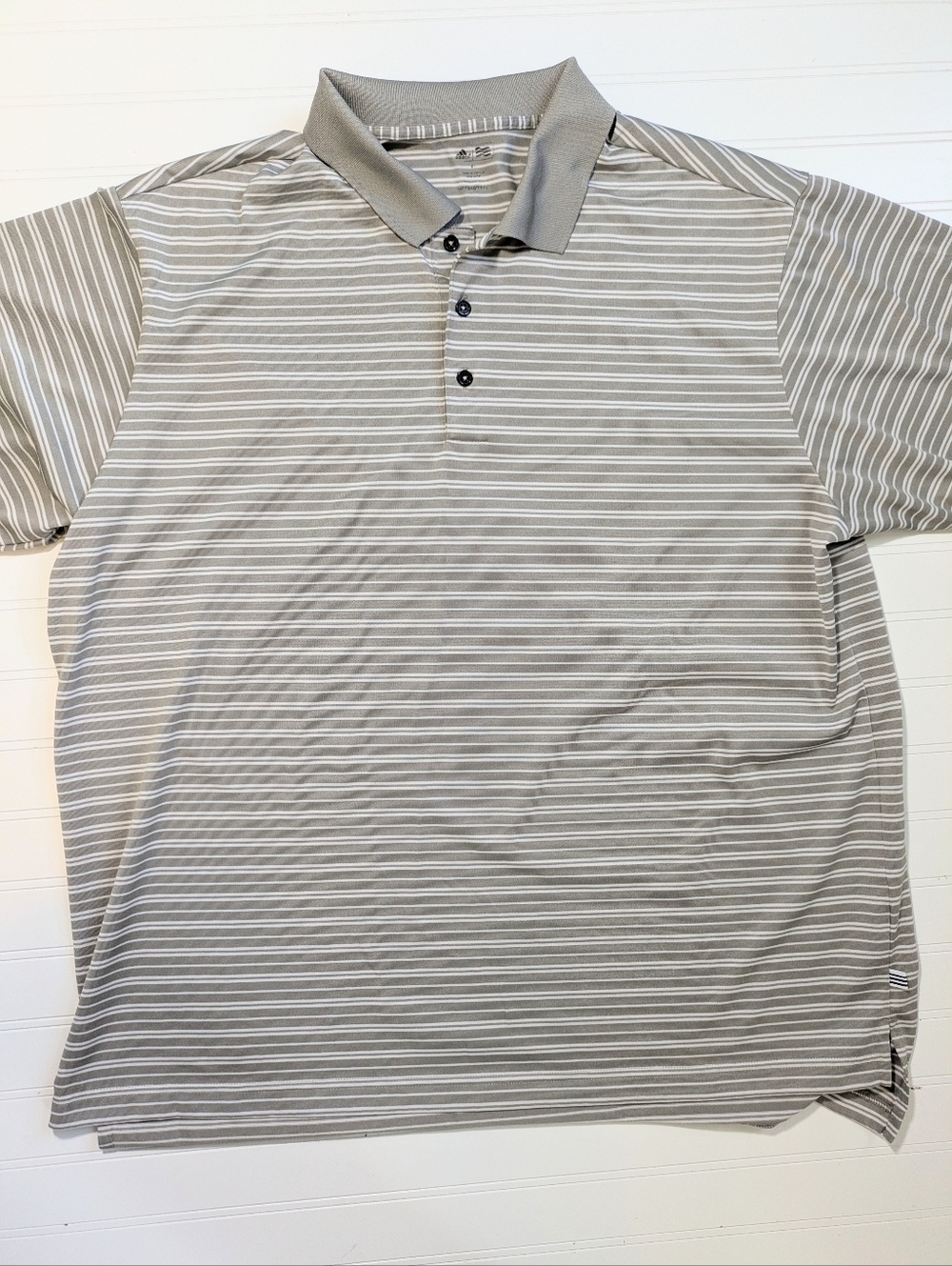 Adidas Golf Gray Striped Polo